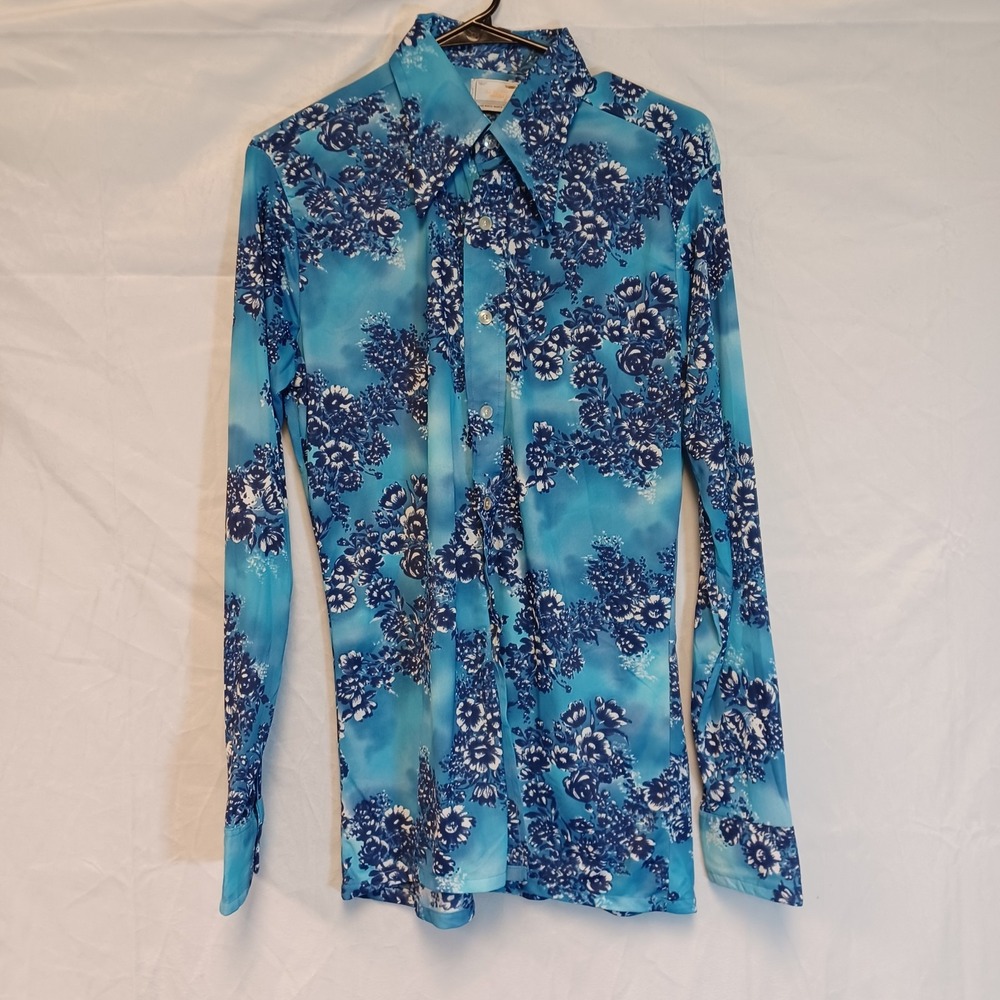 Vintage Haband By Patterson Shirt Button Down Men's Medium Long Sleeve Blue
